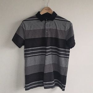 Black striped polo